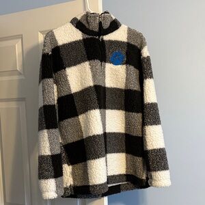 Cozy Black and White Checkered 1/4 zip